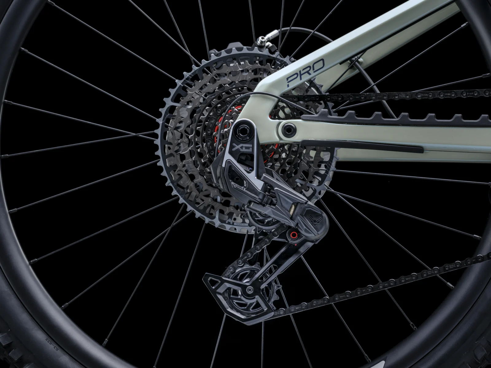 Crussis e-Full 12.11-PRO drivetrain detail — SRAM X0 Eagle AXS T-Type transmission