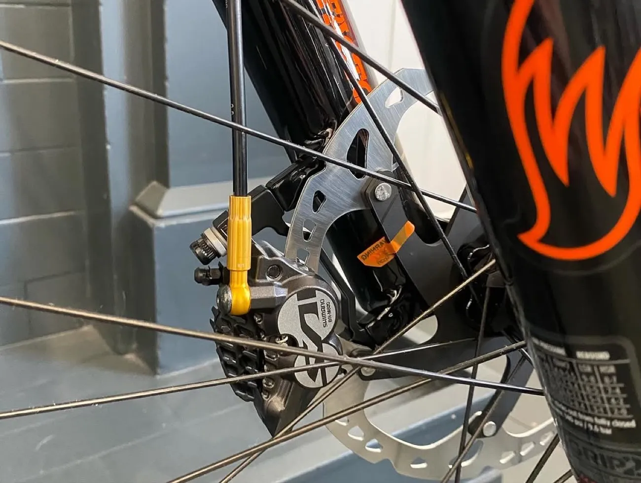 Brake setup on the workstand