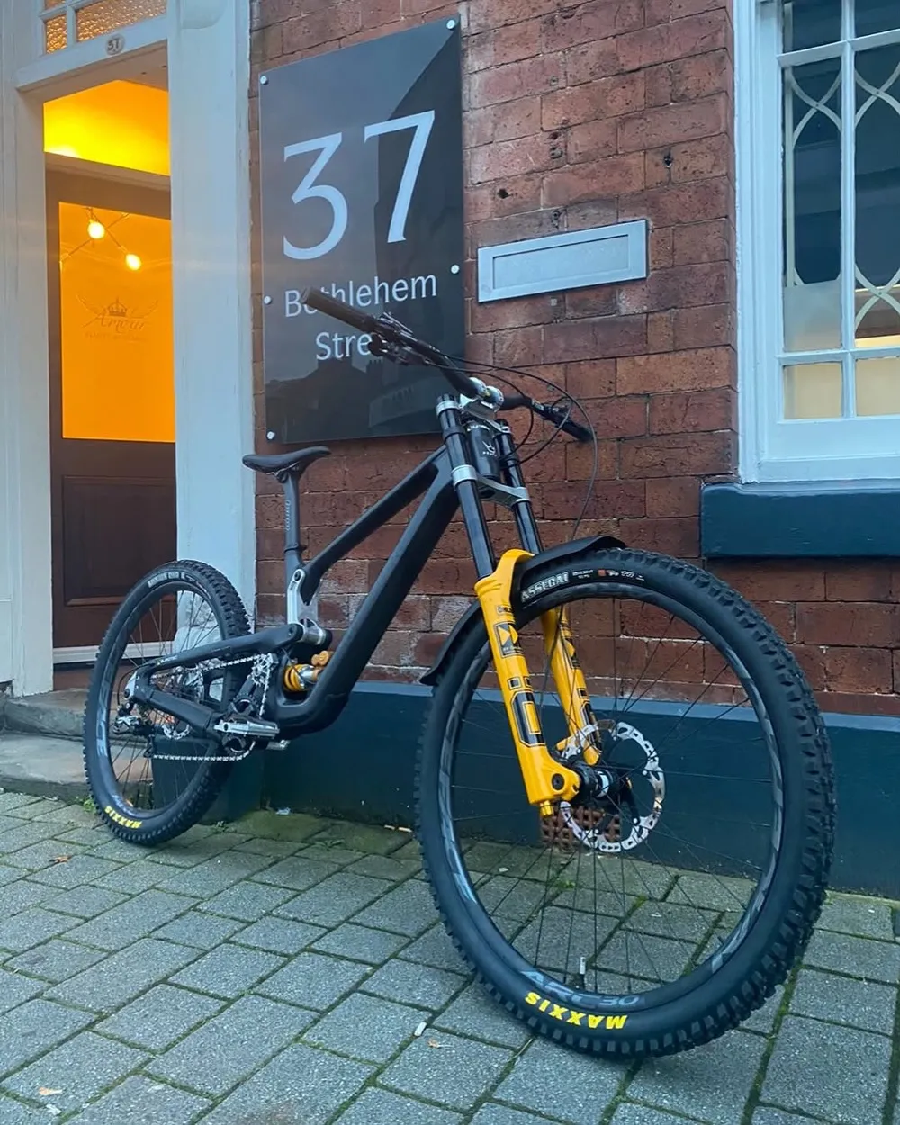 A mountain bike outside BUILT, 37 Bethlehem Street, Grimsby